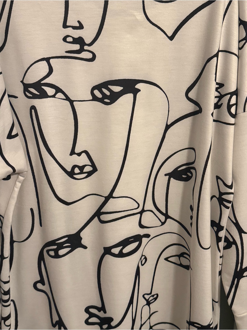 Abstract Face Print White Mini Dress - Picture 3 of 5